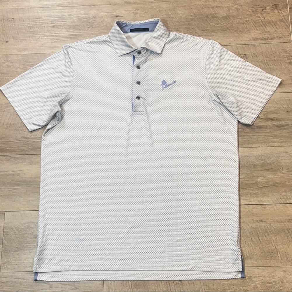 Greyson Light Gray and Blue Patterned Polo